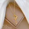 Titanium Steel Women's Cartoon Geometric Diamond Necklace With Copper Pendant