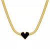 Titanium Steel Women's Cartoon Geometric Love Chain Doublesided Furnace Real Gold Plated Necklace