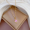 Titanium Steel Women's Cartoon Geometric Microinlaid Real Gold Necklace Accessories