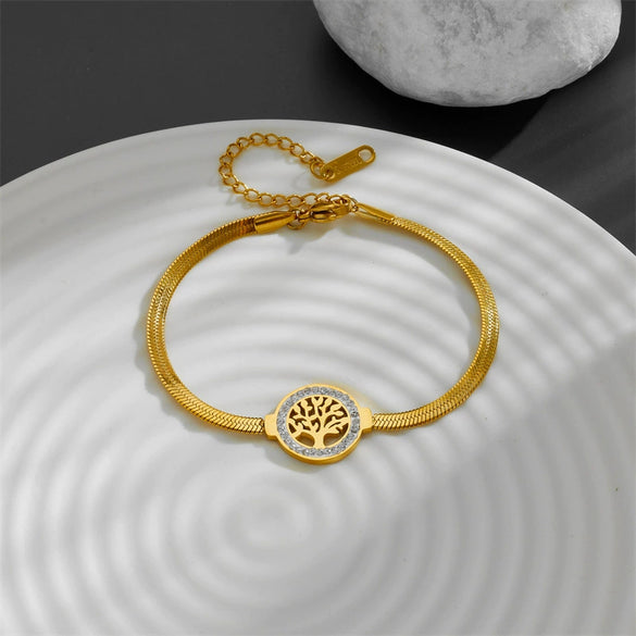 Titanium Steel Women's Cartoon Heart Shaped Bracelet With Electroplating
