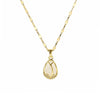 Titanium Steel Women's Cat's Eye Tulip Pendant Necklace With Flower Pattern And Electroplating Treatment