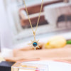 Titanium Steel Women's Clavicle Chain Jewelry With Copper Pendant Micropaved Geometric Pattern Light Luxury Style