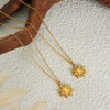 316L Stainless Steel Women's Clavicle Chain With Geometric Small Sun Pendant Electroplated Light Luxury Style