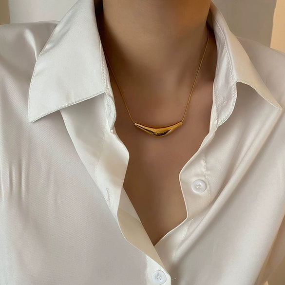 Titanium Steel Women's Collarbone Necklace Light Luxury Geometric Electroplating Snake Bone Chain