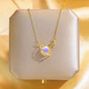 Titanium Steel Women's Color Changing Planet Necklace With Geometric Design And Diamond Treatment