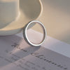 Titanium Steel Women's Couple Ring Geometric Style Seiko Inlaid With Ice Silk Foil