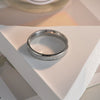 Titanium Steel Women's Couple Ring Geometric Style Seiko Inlaid With Ice Silk Foil