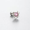 Titanium Steel Women's Cute Bear Pink Bow Zircon Earrings