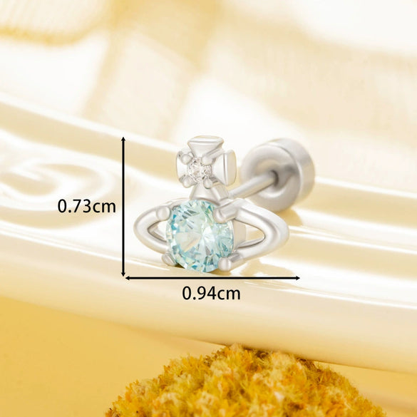 Titanium Steel Women's Earring With Geometric Pattern And Electroplating Process