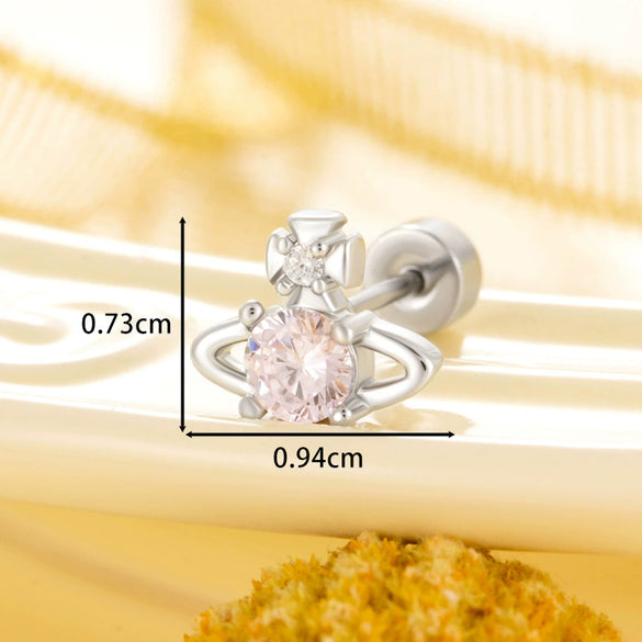 Titanium Steel Women's Earring With Geometric Pattern And Electroplating Process