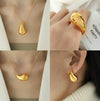 316L Stainless Steel Women's Earrings With Love Bell And Water Drop Pattern Electroplating Design High Sense Style