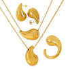 316L Stainless Steel Women's Earrings With Love Bell And Water Drop Pattern Electroplating Design High Sense Style