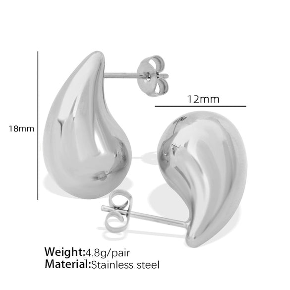316L Stainless Steel Women's Earrings With Love Bell And Water Drop Pattern Electroplating Design High Sense Style