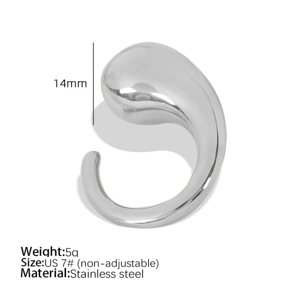 316L Stainless Steel Women's Earrings With Love Bell And Water Drop Pattern Electroplating Design High Sense Style