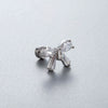 Titanium Steel Women's Earrings With Zirconia Bow And Drop Shape Design
