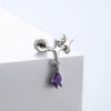 Titanium Steel Women's Earrings With Zirconia Bow And Drop Shape Design