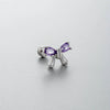 Titanium Steel Women's Earrings With Zirconia Bow And Drop Shape Design