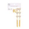 Titanium Steel Women's Elegant Love Zircon Earrings With Geometric Moon Square Long Tassel Electroplating Design