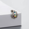 Titanium Steel Women's Fairy Style Screw Ear Nail With Zircon Butterfly And Love Flower Design