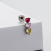 Titanium Steel Women's Fairy Style Screw Ear Nail With Zircon Butterfly And Love Flower Design