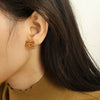 316L Stainless Steel Women's Fashion Geometric Hollow Ball Welding Electroplated Earrings