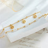 Titanium Steel Women's Fashion Light Luxury Life Tree Crystal Beaded Anklet