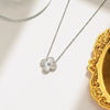 Titanium Steel Women's Fashion Versatile Laser Fourleaf Flower Set With Necklace Bracelet Earrings And Electroplating