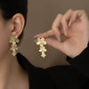 Titanium Steel Women's Flower Pendant Earrings Electroplated Simple Design