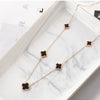 Titanium Steel Women's Fourleaf Clover Flower Pattern Electroplated Necklace