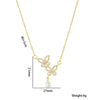 Titanium Steel Women's Geometric Butterfly Zircon Necklace With Diamond Design