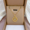 Titanium Steel Women's Geometric Diamond Microinlaid Devil's Eye Necklace Copper Plated Gold Pendant