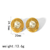 Titanium Steel Women's Geometric Diamondencrusted Zircon Earrings With Electroplating