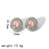 Titanium Steel Women's Geometric Diamondencrusted Zircon Earrings With Electroplating
