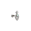 Titanium Steel Women's Geometric Flower Inlaid Zircon Fivepointed Star Pendant Earrings
