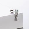 Titanium Steel Women's Geometric Flower Inlaid Zircon Fivepointed Star Pendant Earrings