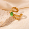 Titanium Steel Women's Geometric Light Luxury Style Electroplated Ring