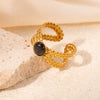 Titanium Steel Women's Geometric Light Luxury Style Electroplated Ring