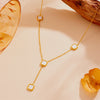 Titanium Steel Women's Geometric Round Square Tassel Necklace