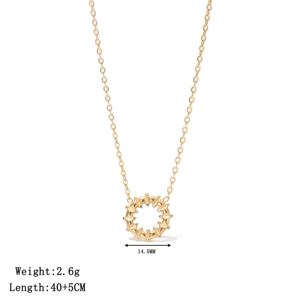 Titanium Steel Women's Geometric Simple Design Electroplated O Word Chain Necklace