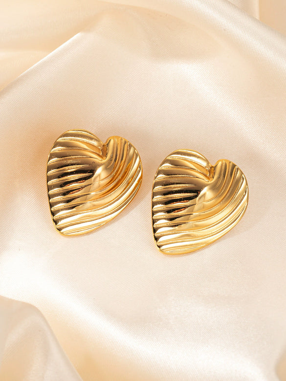 Titanium Steel Women's Heart Shape Electroplated Earrings Simple Allmatch Light Luxury Style