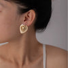 Titanium Steel Women's Heart Shape Electroplated Earrings Simple Allmatch Light Luxury Style