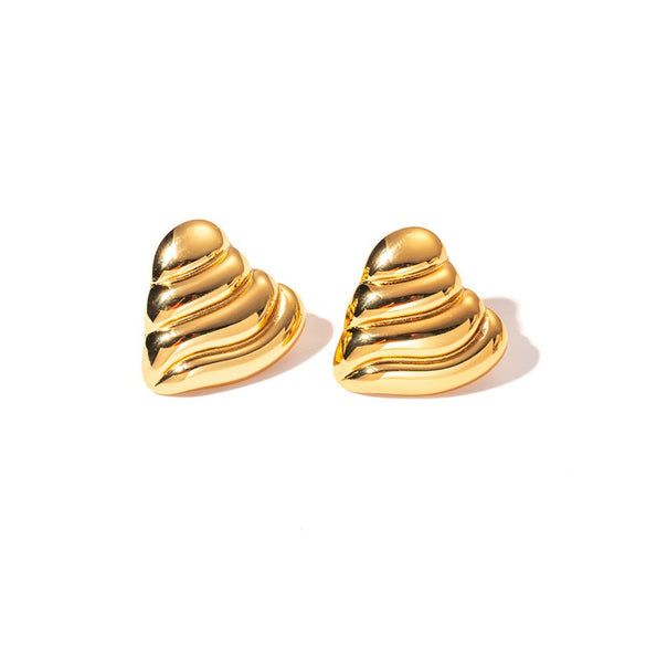 Titanium Steel Women's Heart Shape Electroplated Earrings Simple Allmatch Light Luxury Style