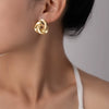 Titanium Steel Women's Heart Shape Electroplated Earrings Simple Allmatch Light Luxury Style