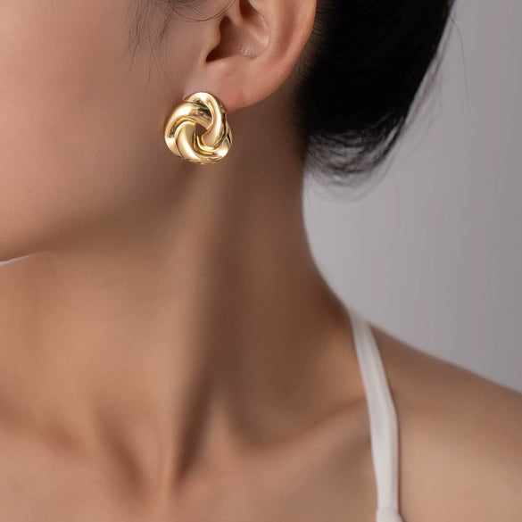 Titanium Steel Women's Heart Shape Electroplated Earrings Simple Allmatch Light Luxury Style