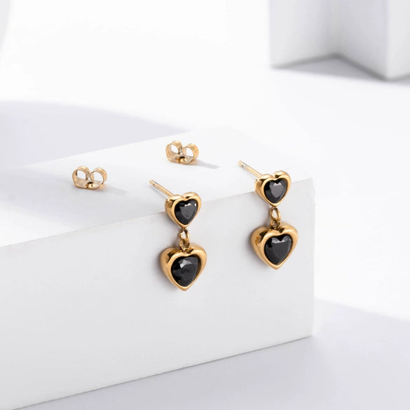 Titanium Steel Women's Heart Shape Personality Earrings
