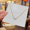 Titanium Steel Women's Heart Shaped Clavicle Chain Necklace With Mixed Gem Inlay And Inlaid Zircon