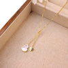 Titanium Steel Women's Highend Geometric Style Shell Tassel Gourd Necklace With 18K Gold Powder Plated Treatment