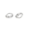 Titanium Steel Women's Hollow Asymmetrical Oval Geometric Design Earrings Minimalist Style