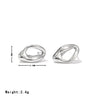 Titanium Steel Women's Hollow Asymmetrical Oval Geometric Design Earrings Minimalist Style