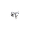 Titanium Steel Women's Inlaid Zircon Heart And Bow Pattern Princess Style Ear Nails